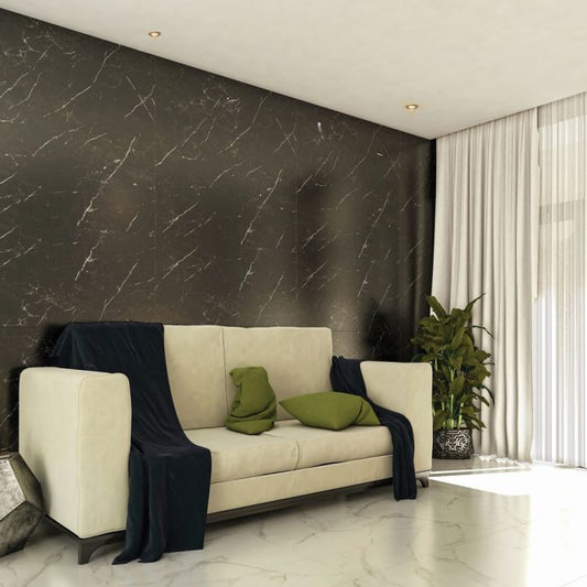 Wall/Floor porcelain Tiles 60x120x1.0cm - Black Marble
