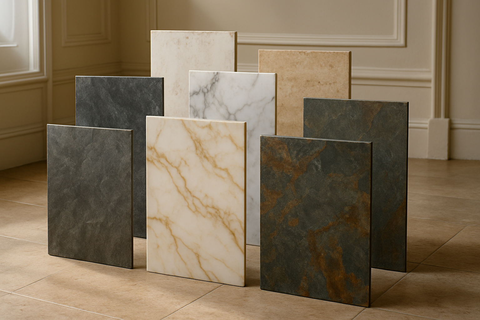 Description:
Authentic Natural Stone Tiles
Bring the beauty of nature indoors with our genuine natural stone tiles. Each piece is unique, offering timeless elegance and natural variation that adds character to any space.