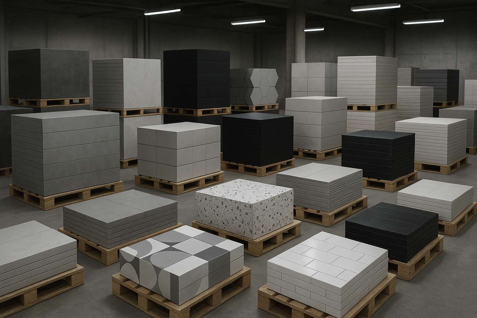 show medranised types of tiles in bulk